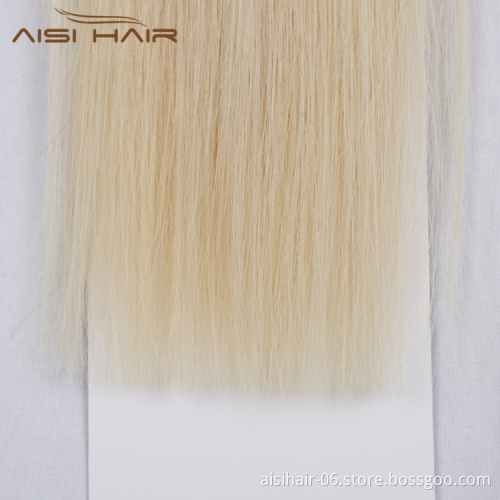 Aisi Hair 10A Brazilian Unprocessed Double Weft Blonde Human Hair Bundles Double Drawn Human Hair Extension For Women